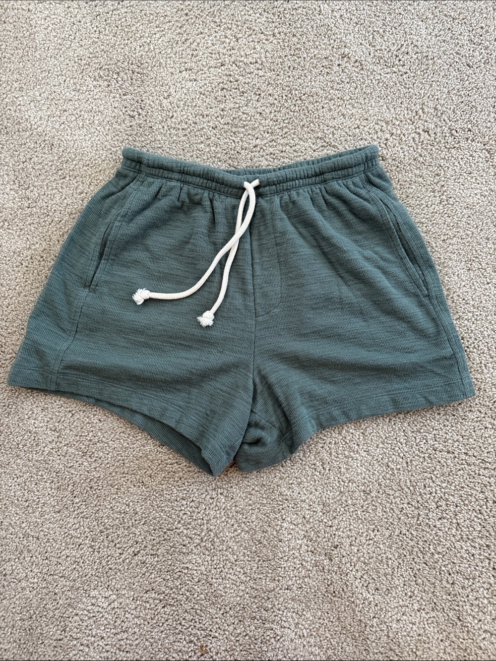 Aerie Knit Drawstring Shorts in Forest Green